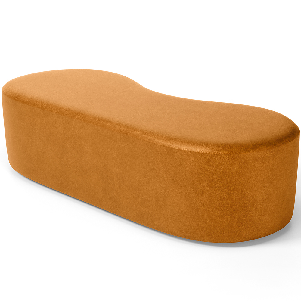 Puff Decorativo Orgânico para Living Quarto 140cm Orbit W01 Couríssimo Whisky - Lyam Decor