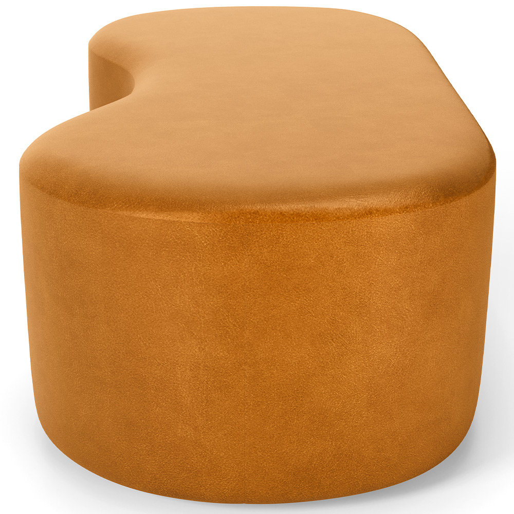 Puff Decorativo Orgânico para Living Quarto 140cm Orbit W01 Couríssimo Whisky - Lyam Decor