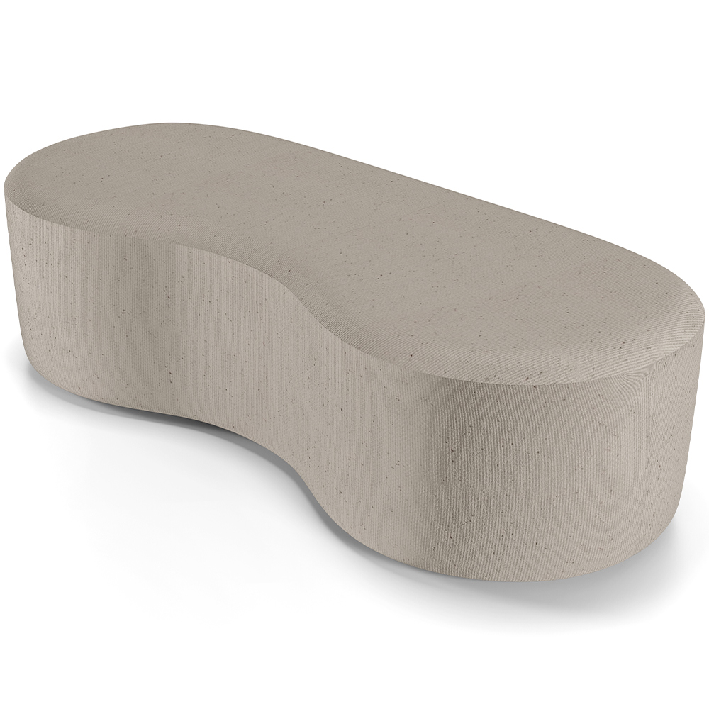 Puff Decorativo Orgânico para Living Quarto 140cm Orbit W01 Linho Bege - Lyam Decor