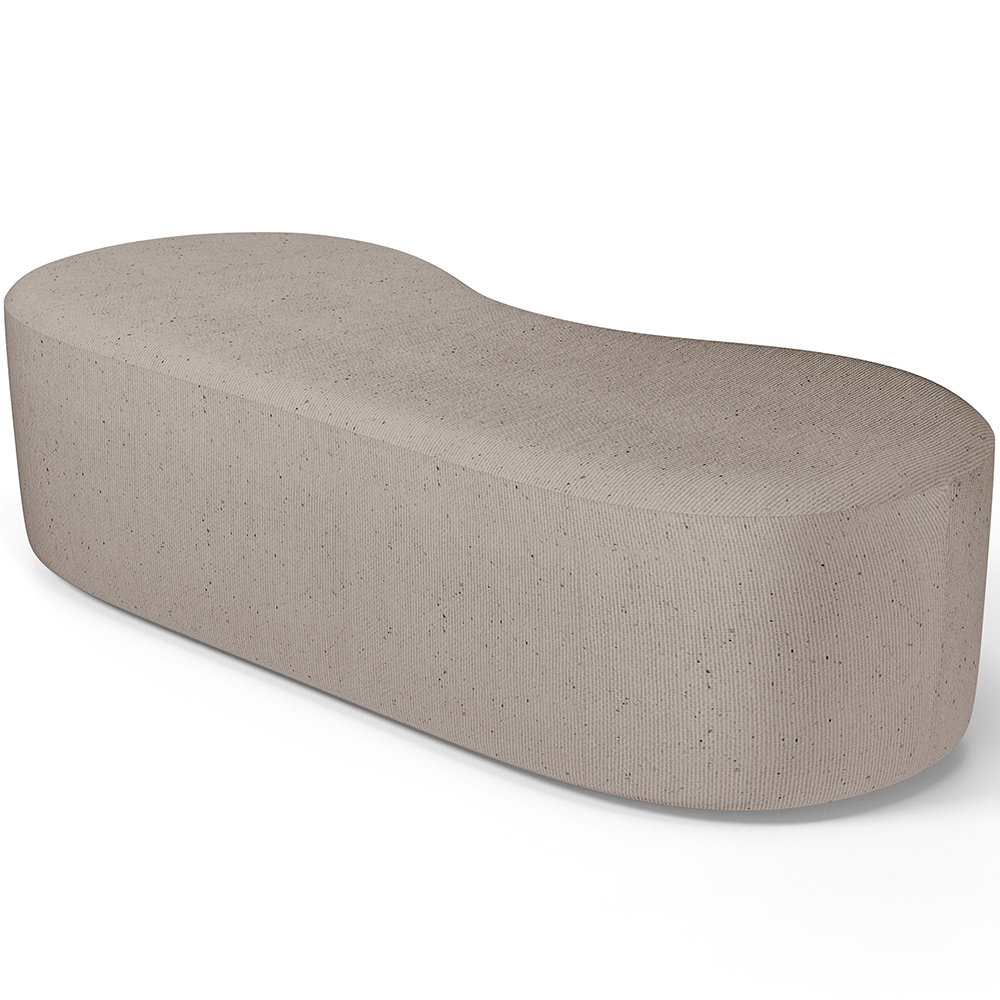 Puff Decorativo Orgânico para Living Quarto 140cm Orbit W01 Linho Bege - Lyam Decor