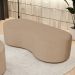Puff Decorativo Orgânico para Living Quarto 140cm Orbit W01 Linho Bege Escuro - Lyam Decor