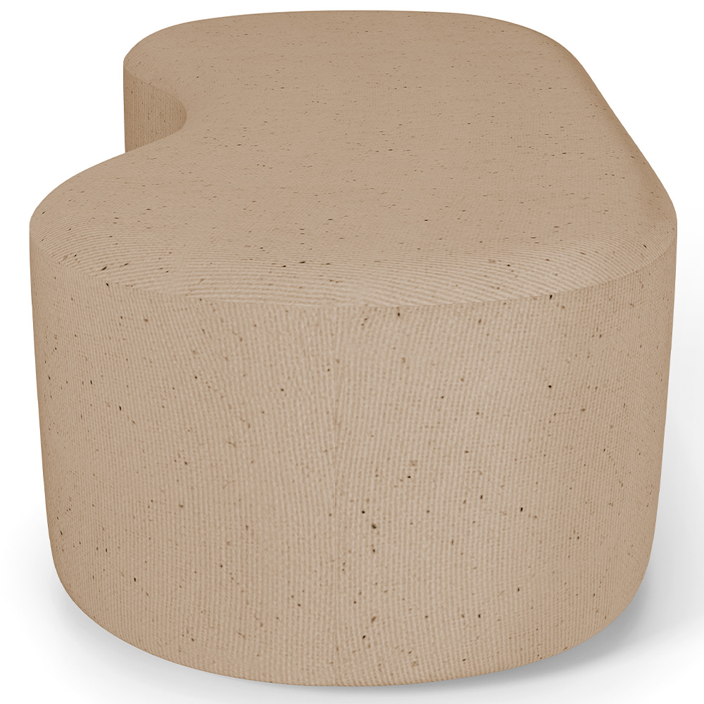 Puff Decorativo Orgânico para Living Quarto 140cm Orbit W01 Linho Bege Escuro - Lyam Decor
