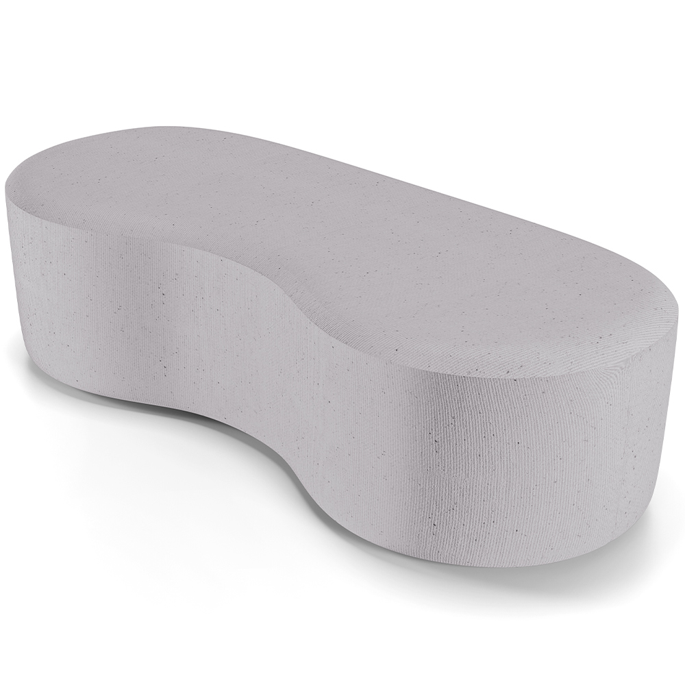 Puff Decorativo Orgânico para Living Quarto 140cm Orbit W01 Linho Cinza - Lyam Decor