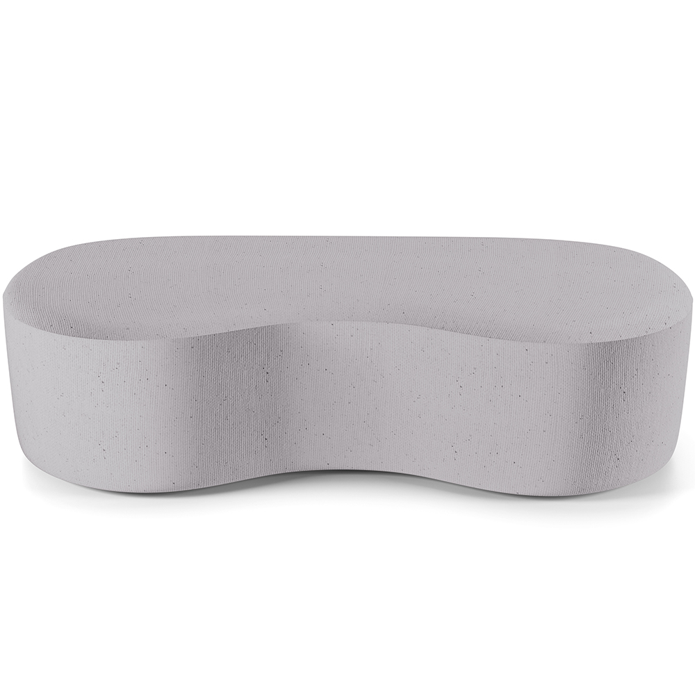 Puff Decorativo Orgânico para Living Quarto 140cm Orbit W01 Linho Cinza - Lyam Decor