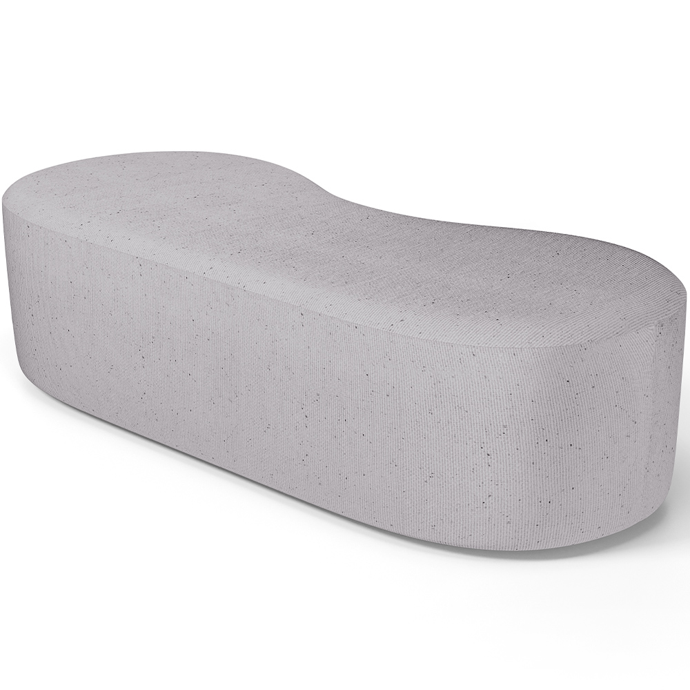 Puff Decorativo Orgânico para Living Quarto 140cm Orbit W01 Linho Cinza - Lyam Decor