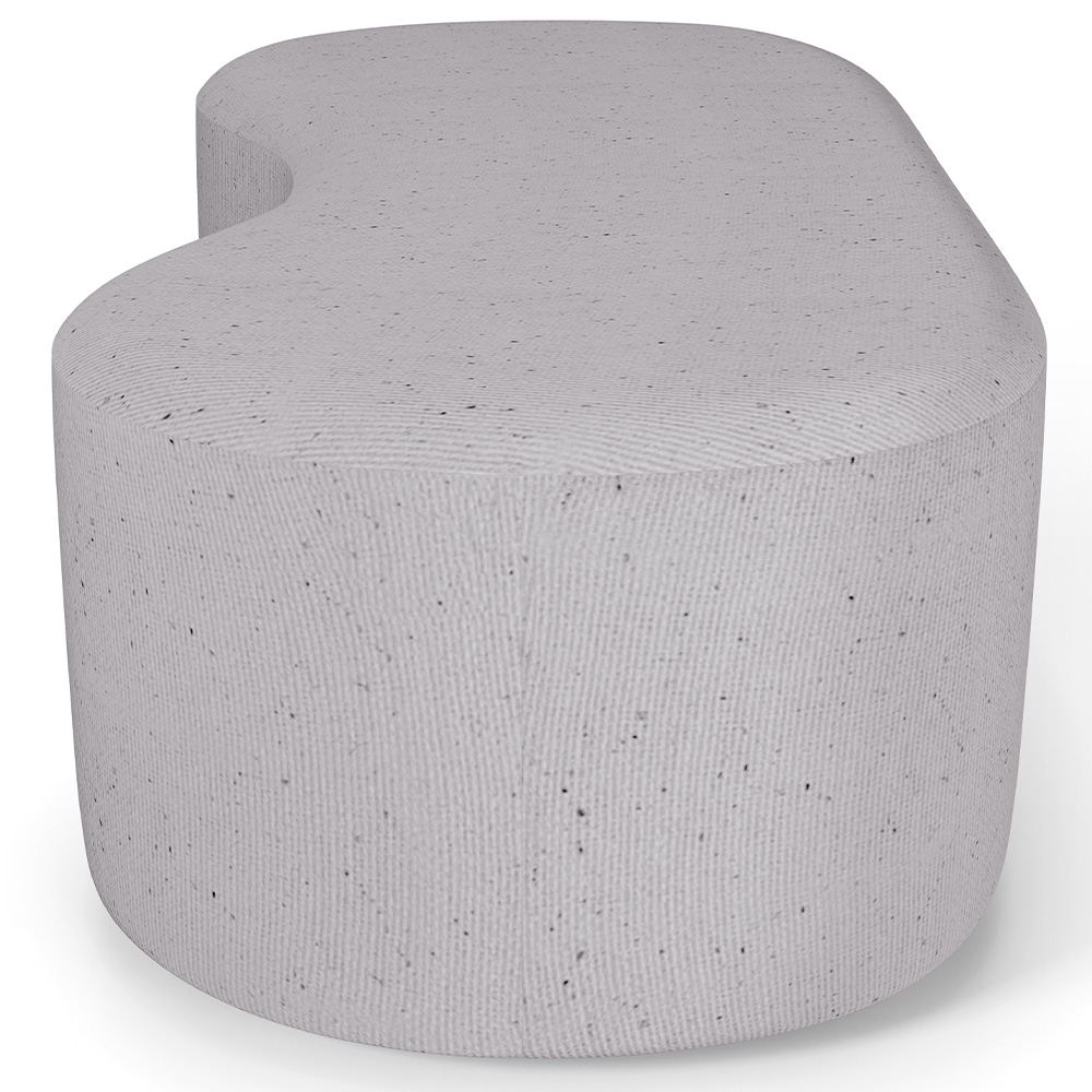 Puff Decorativo Orgânico para Living Quarto 140cm Orbit W01 Linho Cinza - Lyam Decor