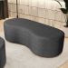 Puff Decorativo Orgânico para Living Quarto 140cm Orbit W01 Linho Cinza Escuro - Lyam Decor