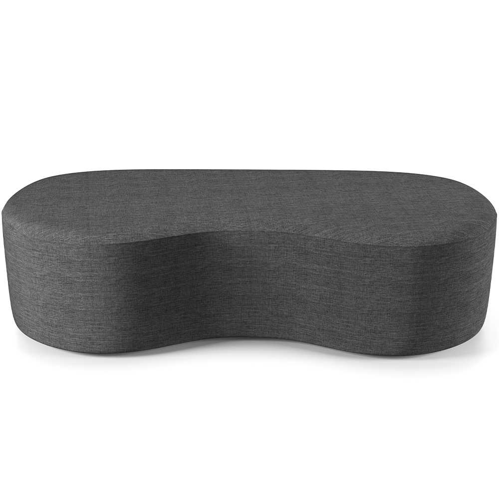 Puff Decorativo Orgânico para Living Quarto 140cm Orbit W01 Linho Cinza Escuro - Lyam Decor