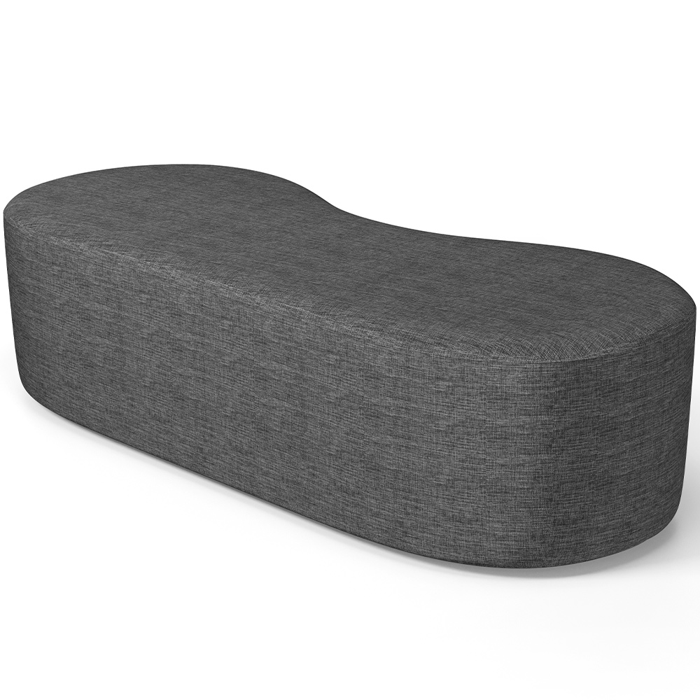 Puff Decorativo Orgânico para Living Quarto 140cm Orbit W01 Linho Cinza Escuro - Lyam Decor