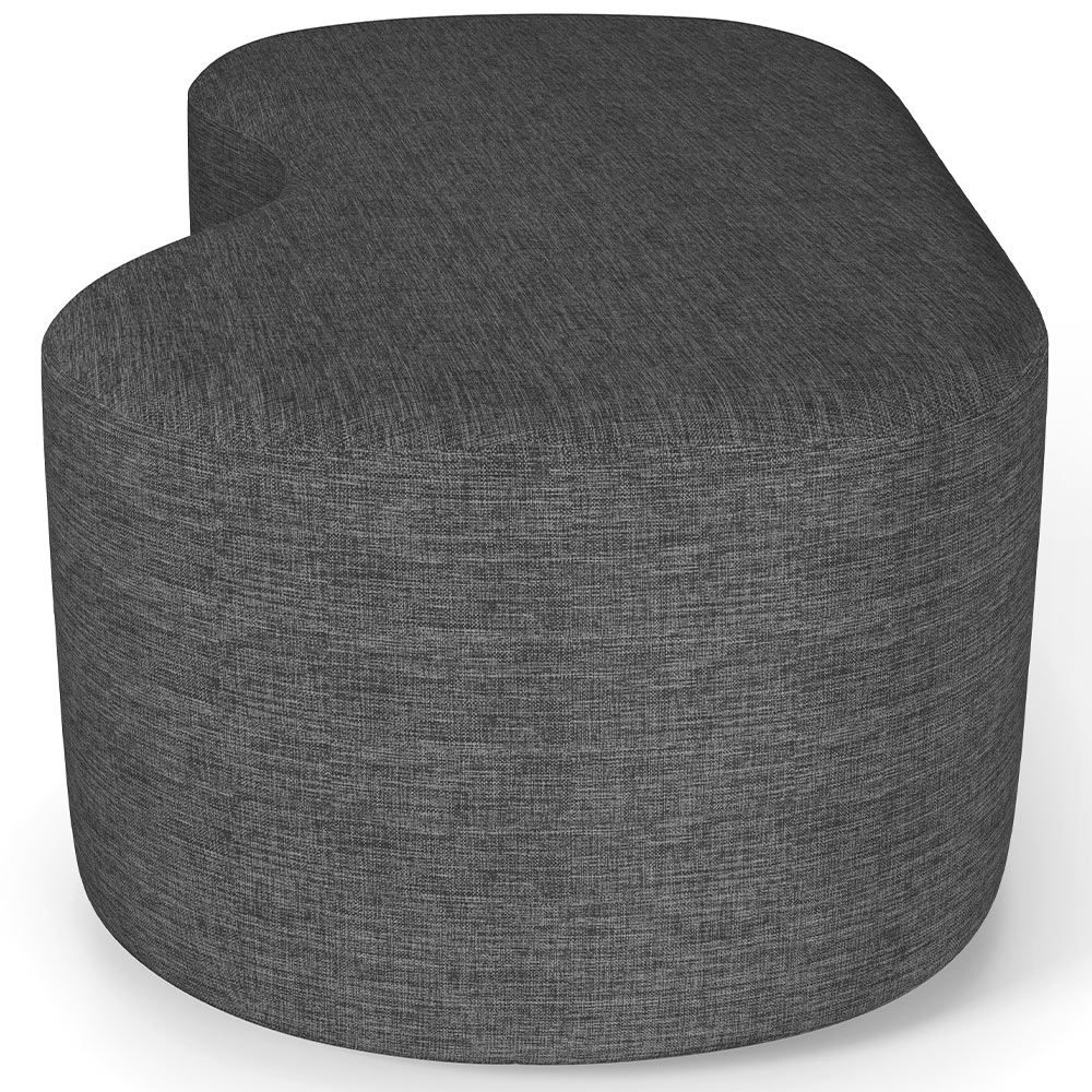 Puff Decorativo Orgânico para Living Quarto 140cm Orbit W01 Linho Cinza Escuro - Lyam Decor