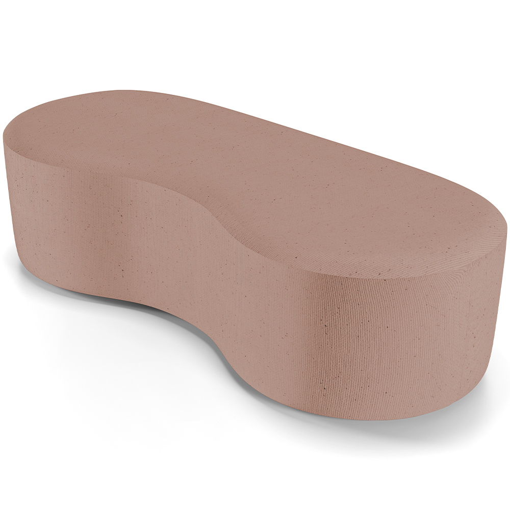 Puff Decorativo Orgânico para Living Quarto 140cm Orbit W01 Linho Rosê - Lyam Decor