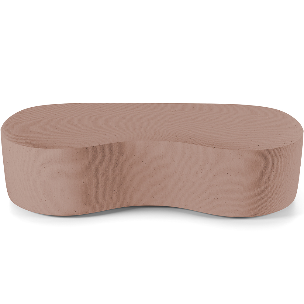 Puff Decorativo Orgânico para Living Quarto 140cm Orbit W01 Linho Rosê - Lyam Decor