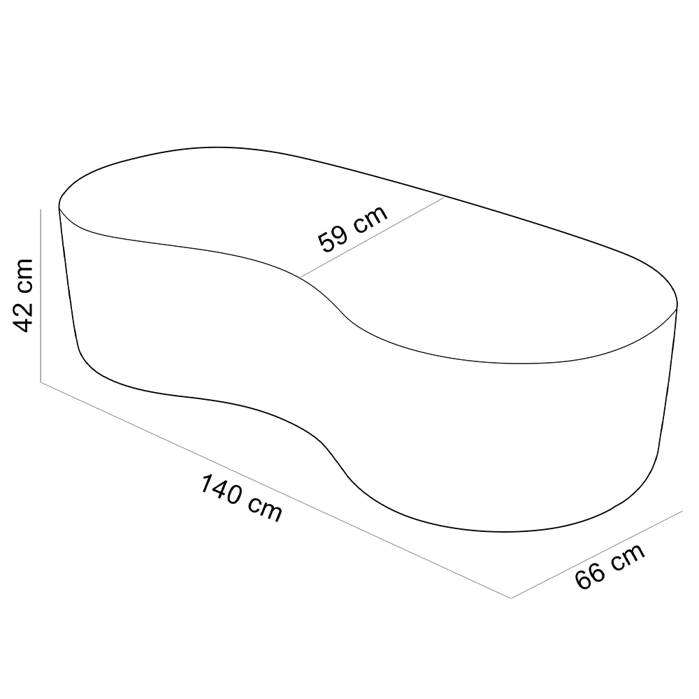 Puff Decorativo Orgânico para Living Quarto 140cm Orbit W01 Linho Rosê - Lyam Decor