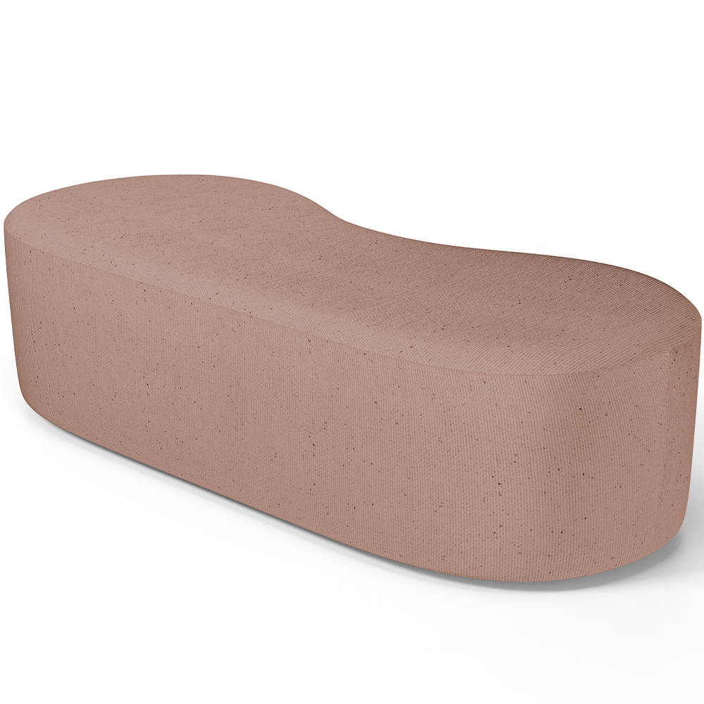 Puff Decorativo Orgânico para Living Quarto 140cm Orbit W01 Linho Rosê - Lyam Decor