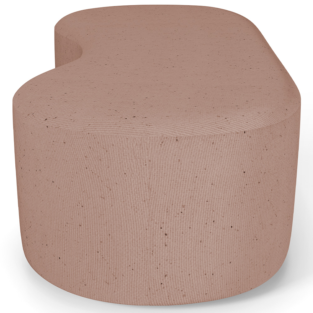 Puff Decorativo Orgânico para Living Quarto 140cm Orbit W01 Linho Rosê - Lyam Decor