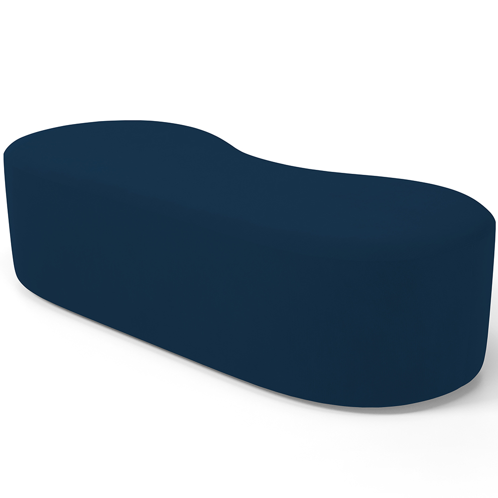 Puff Decorativo Orgânico para Living Quarto 140cm Orbit W01 Suede Azul Marinho - Lyam Decor
