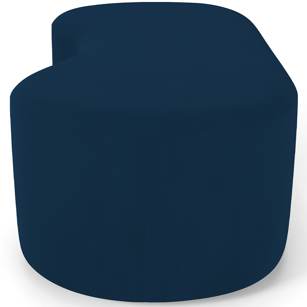 Puff Decorativo Orgânico para Living Quarto 140cm Orbit W01 Suede Azul Marinho - Lyam Decor