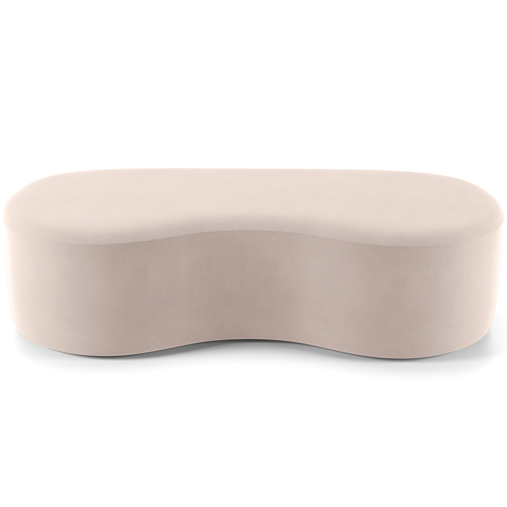 Puff Decorativo Orgânico para Living Quarto 140cm Orbit W01 Suede Bege - Lyam Decor
