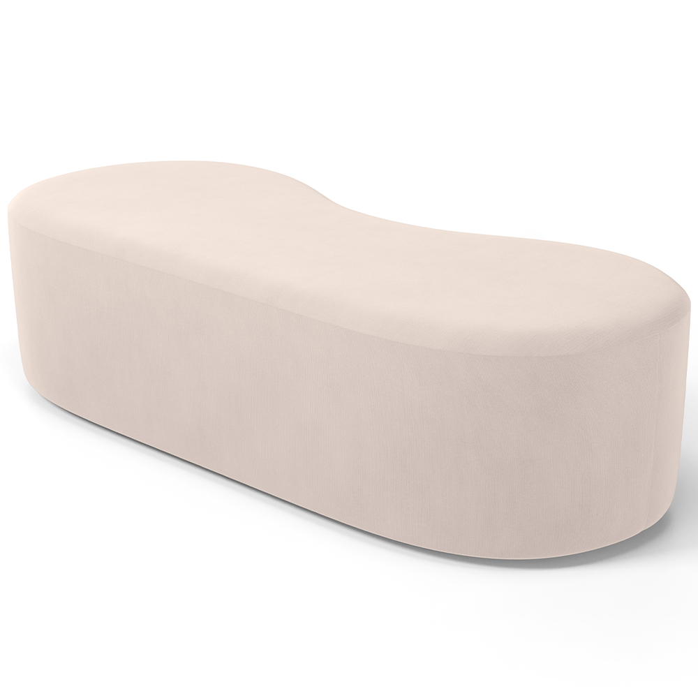 Puff Decorativo Orgânico para Living Quarto 140cm Orbit W01 Suede Bege - Lyam Decor