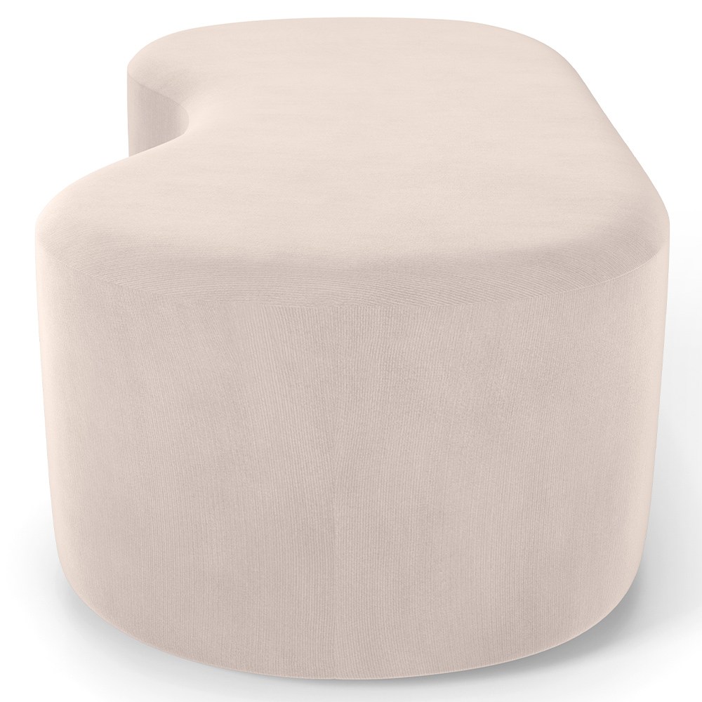Puff Decorativo Orgânico para Living Quarto 140cm Orbit W01 Suede Bege - Lyam Decor