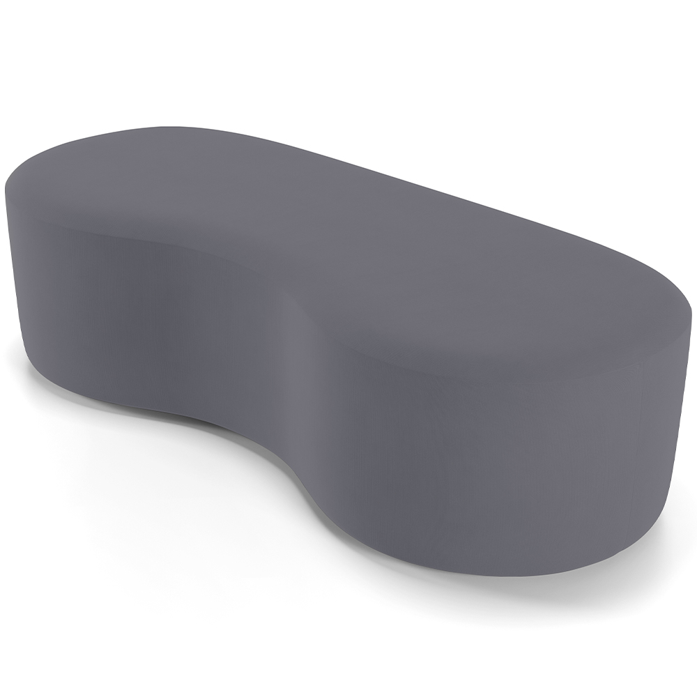 Puff Decorativo Orgânico para Living Quarto 140cm Orbit W01 Suede Cinza - Lyam Decor