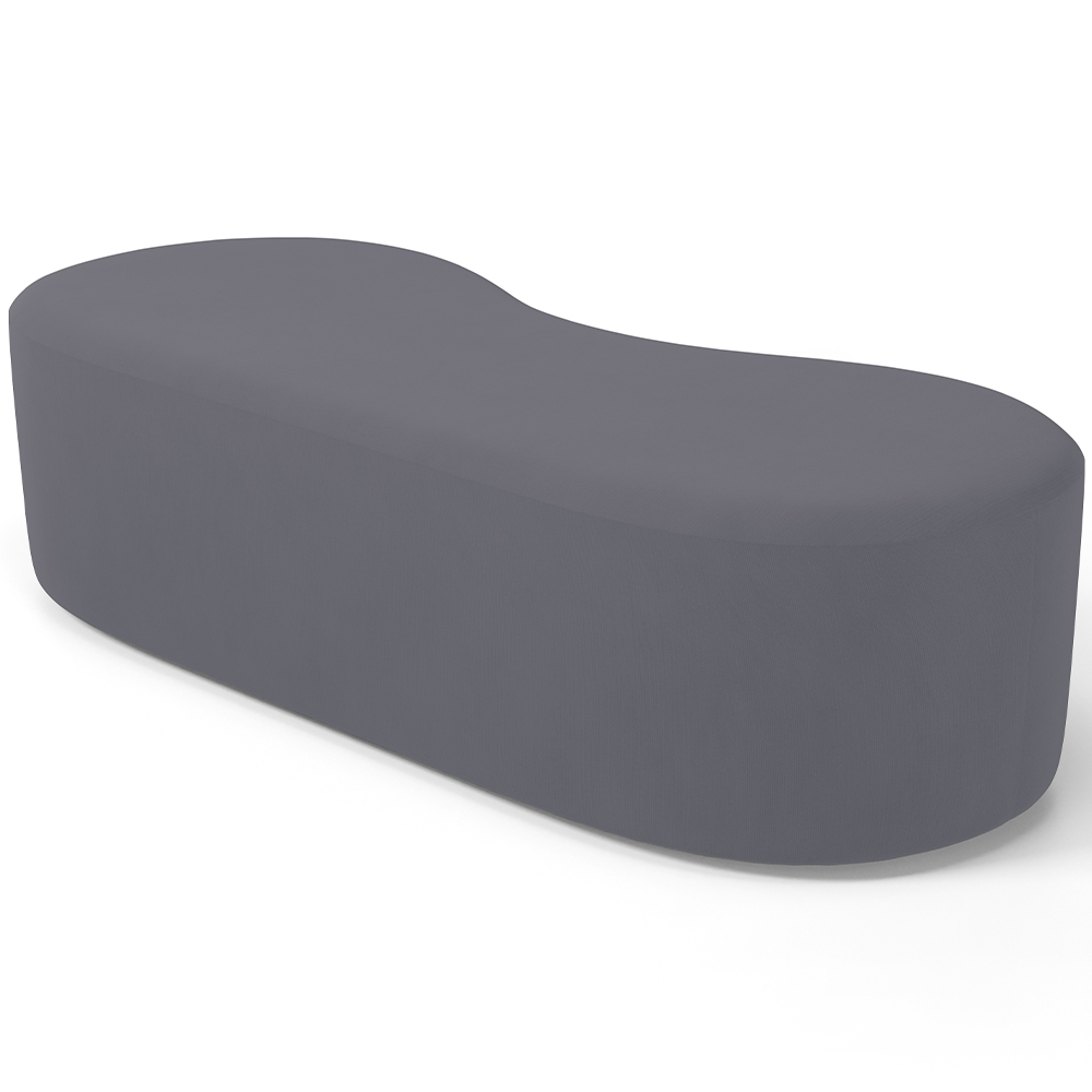 Puff Decorativo Orgânico para Living Quarto 140cm Orbit W01 Suede Cinza - Lyam Decor