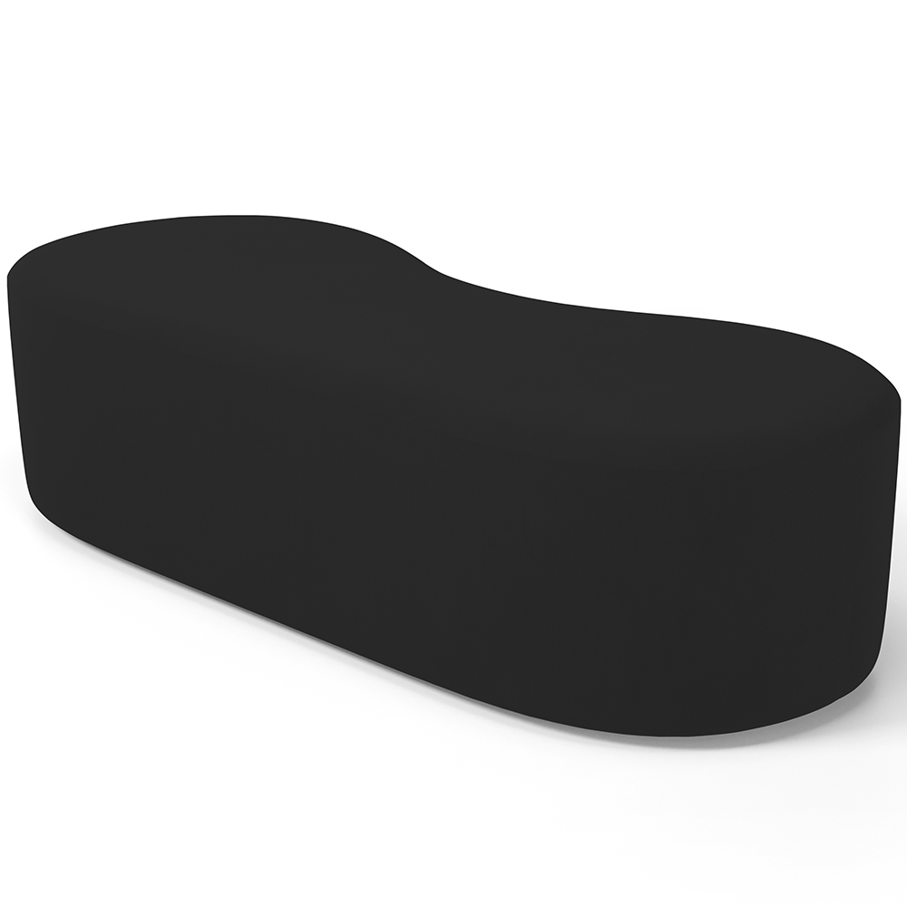 Puff Decorativo Orgânico para Living Quarto 140cm Orbit W01 Suede Preto - Lyam Decor