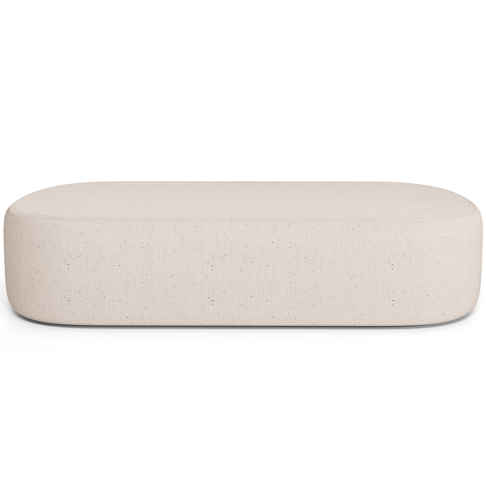 Puff Decorativo Orgânico para Living Quarto 160cm Doha W01 Linho Cru - Lyam Decor