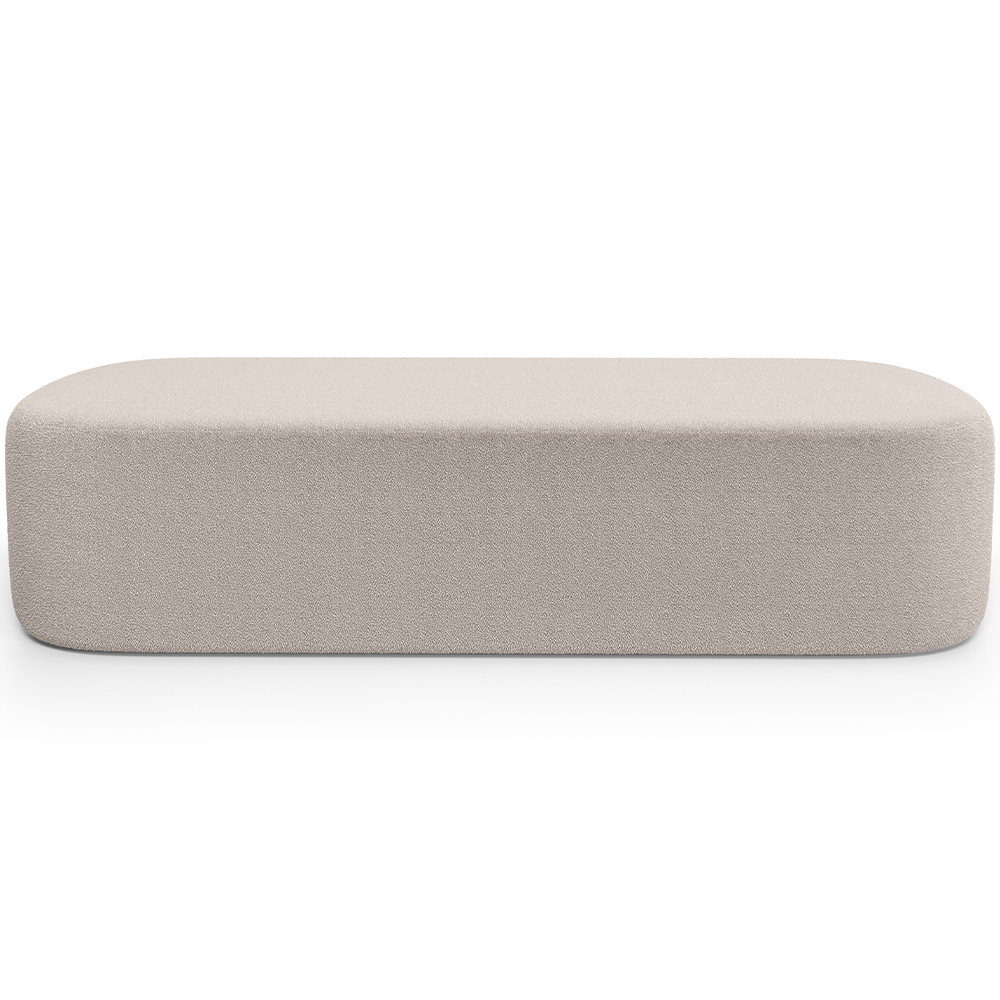 Puff Decorativo Orgânico para Living Quarto 195cm Doha W01 Bouclê Creme - Lyam Decor