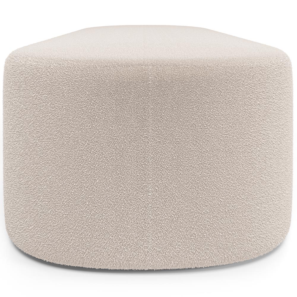 Puff Decorativo Orgânico para Living Quarto 195cm Doha W01 Bouclê Creme - Lyam Decor