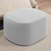 Puff Decorativo Orgânico para Living Quarto 70cm Doha W01 Bouclê Cinza - Lyam Decor