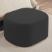 Puff Decorativo Orgânico para Living Quarto 70cm Doha W01 Bouclê Preto - Lyam Decor