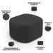 Puff Decorativo Orgânico para Living Quarto 70cm Doha W01 Bouclê Preto - Lyam Decor