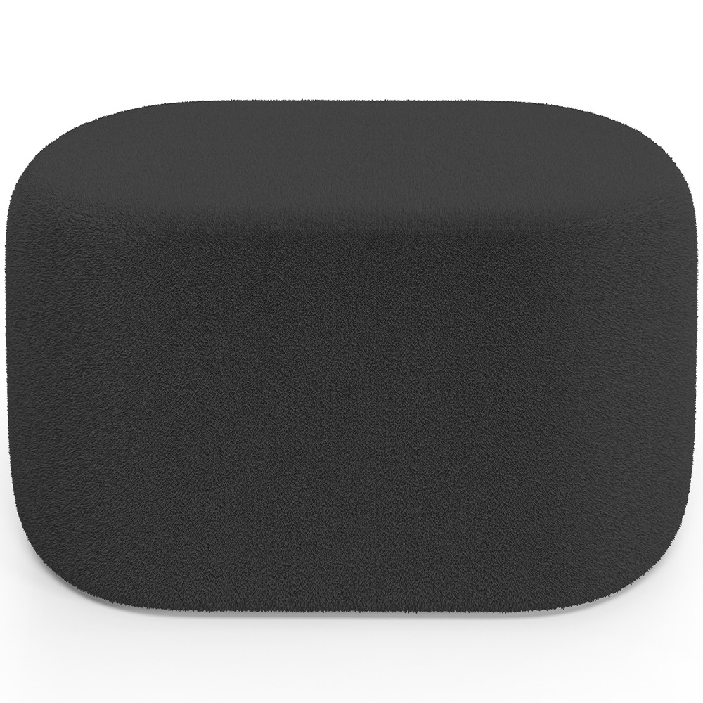Puff Decorativo Orgânico para Living Quarto 70cm Doha W01 Bouclê Preto - Lyam Decor