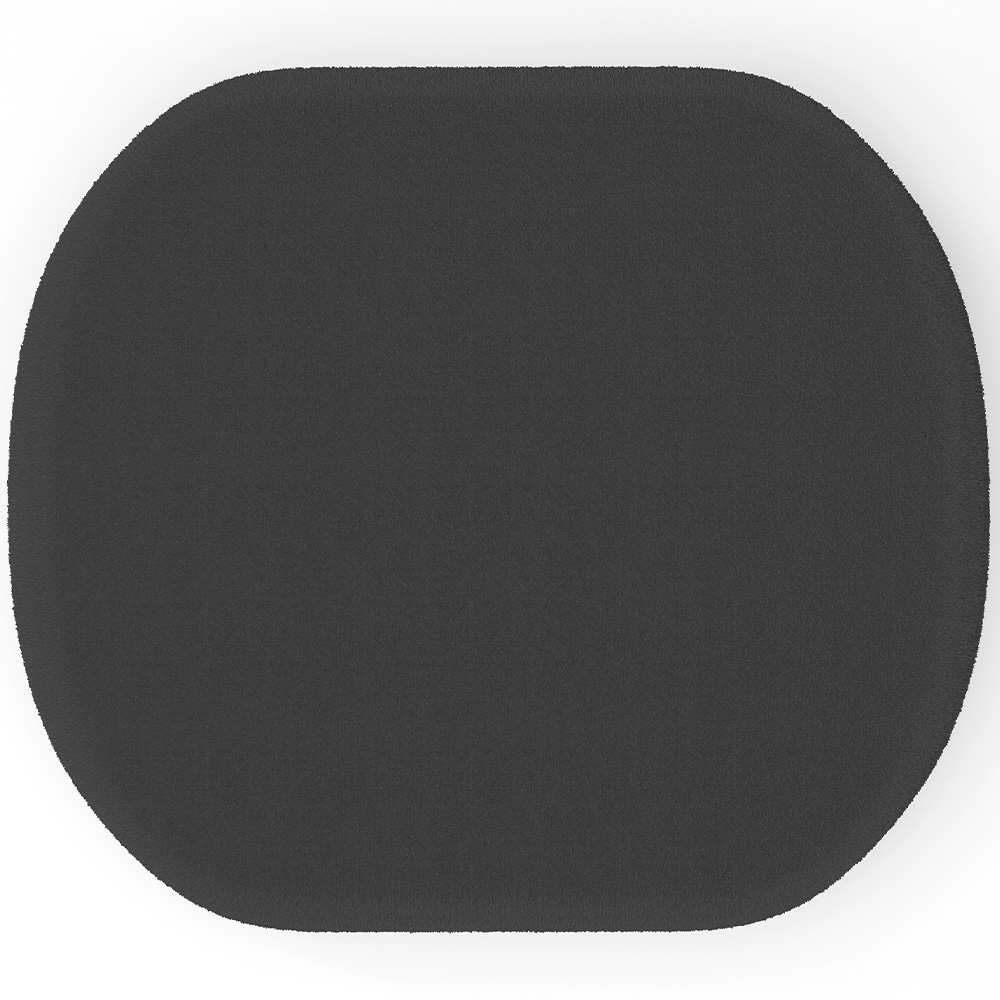 Puff Decorativo Orgânico para Living Quarto 70cm Doha W01 Bouclê Preto - Lyam Decor