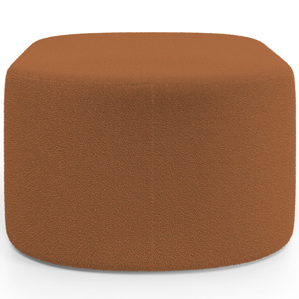 Puff Decorativo Orgânico para Living Quarto 70cm Doha W01 Bouclê Terracota - Lyam Decor