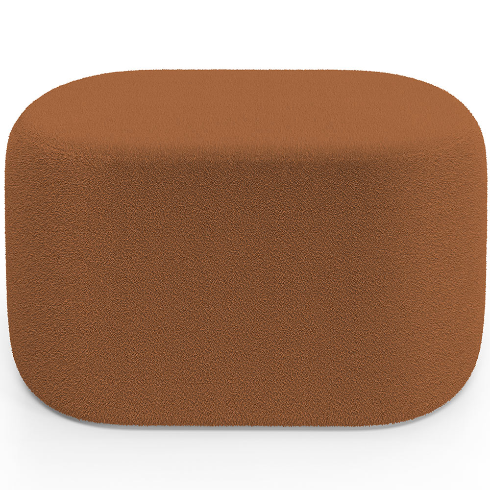 Puff Decorativo Orgânico para Living Quarto 70cm Doha W01 Bouclê Terracota - Lyam Decor