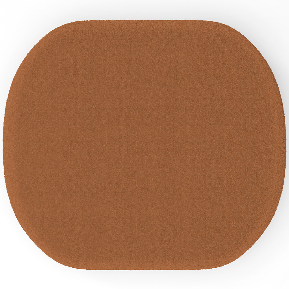Puff Decorativo Orgânico para Living Quarto 70cm Doha W01 Bouclê Terracota - Lyam Decor