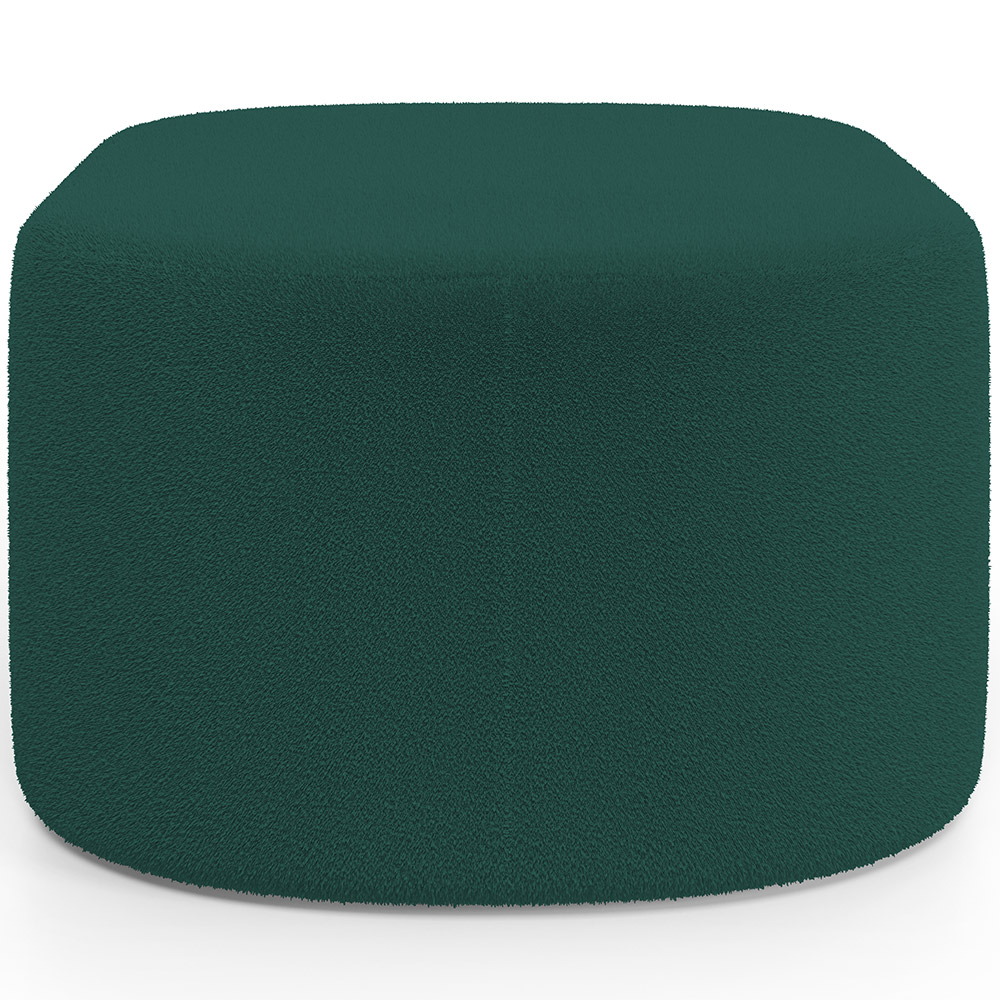 Puff Decorativo Orgânico para Living Quarto 70cm Doha W01 Bouclê Verde - Lyam Decor