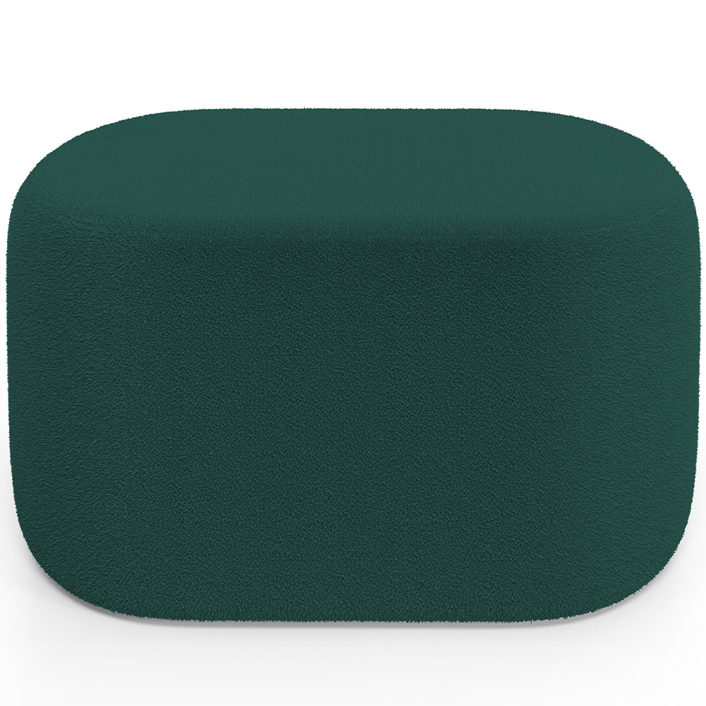 Puff Decorativo Orgânico para Living Quarto 70cm Doha W01 Bouclê Verde - Lyam Decor