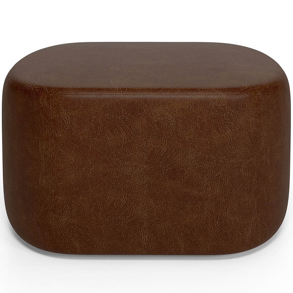 Puff Decorativo Orgânico para Living Quarto 70cm Doha W01 Couríssimo Marrom - Lyam Decor