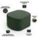 Puff Decorativo Orgânico para Living Quarto 70cm Doha W01 Couríssimo Verde Musgo - Lyam Decor
