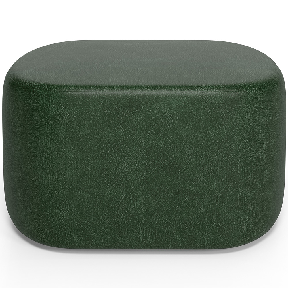 Puff Decorativo Orgânico para Living Quarto 70cm Doha W01 Couríssimo Verde Musgo - Lyam Decor