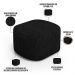 Puff Decorativo Orgânico para Living Quarto 70cm Doha W01 Linho Chumbo - Lyam Decor