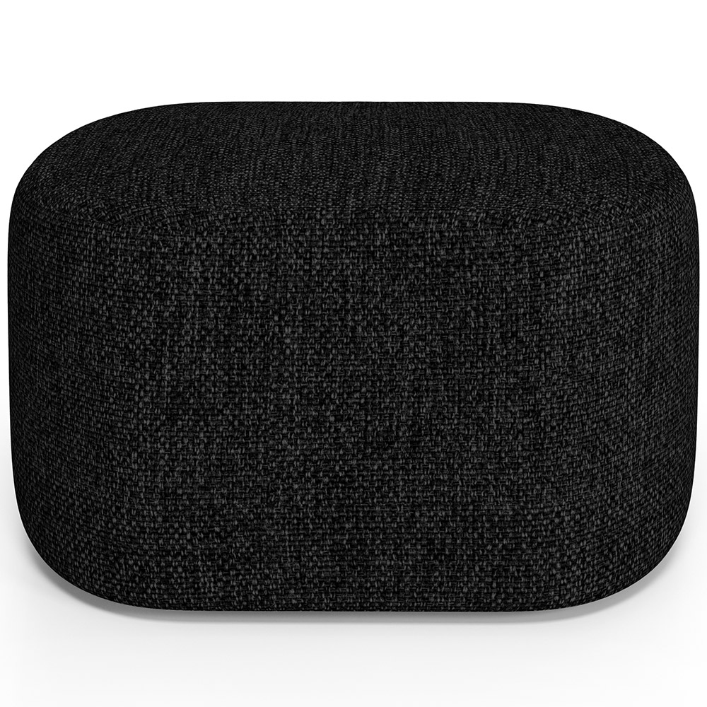 Puff Decorativo Orgânico para Living Quarto 70cm Doha W01 Linho Chumbo - Lyam Decor