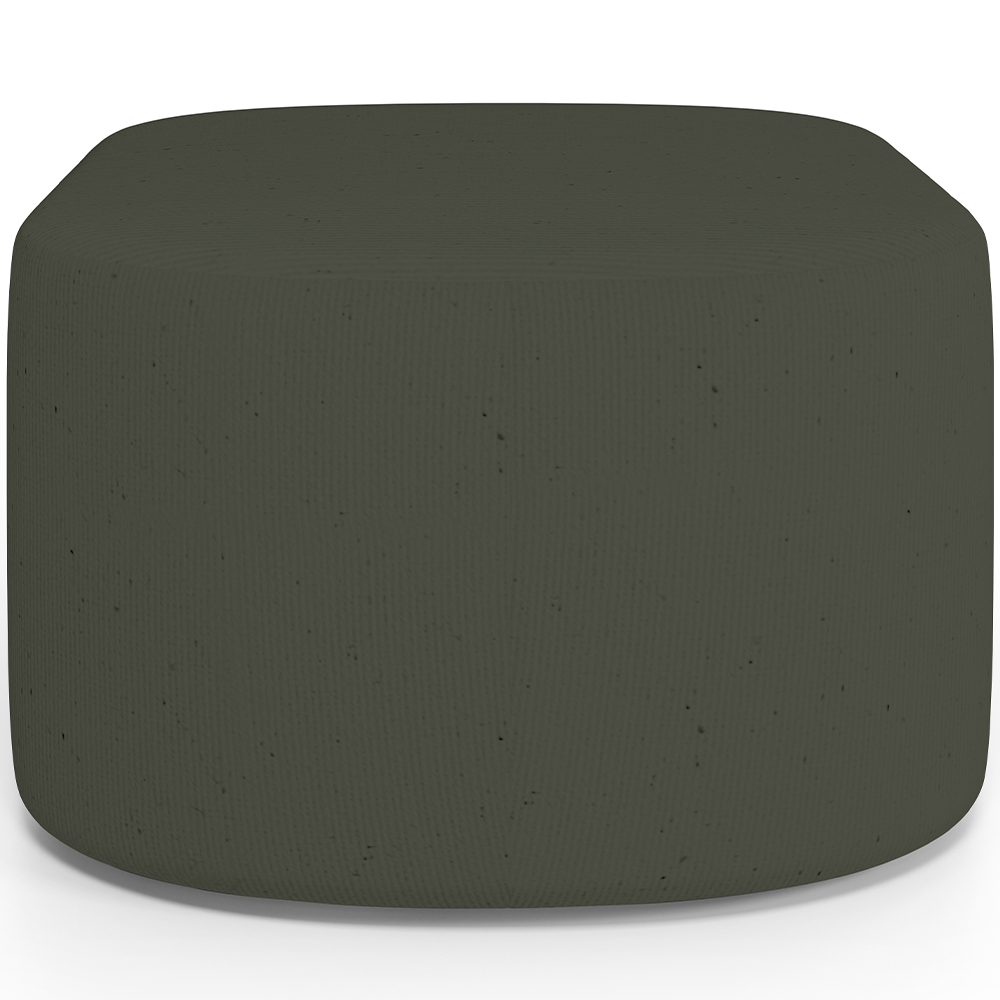 Puff Decorativo Orgânico para Living Quarto 70cm Doha W01 Linho Verde Musgo - Lyam Decor
