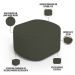 Puff Decorativo Orgânico para Living Quarto 70cm Doha W01 Linho Verde Musgo - Lyam Decor