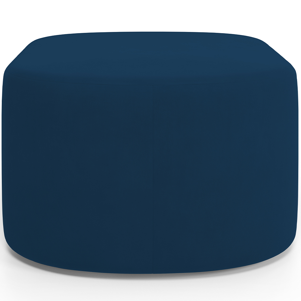 Puff Decorativo Orgânico para Living Quarto 70cm Doha W01 Suede Azul Marinho - Lyam Decor