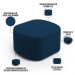 Puff Decorativo Orgânico para Living Quarto 70cm Doha W01 Suede Azul Marinho - Lyam Decor