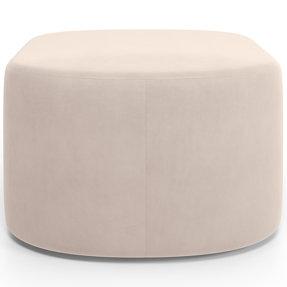 Puff Decorativo Orgânico para Living Quarto 70cm Doha W01 Suede Bege - Lyam Decor